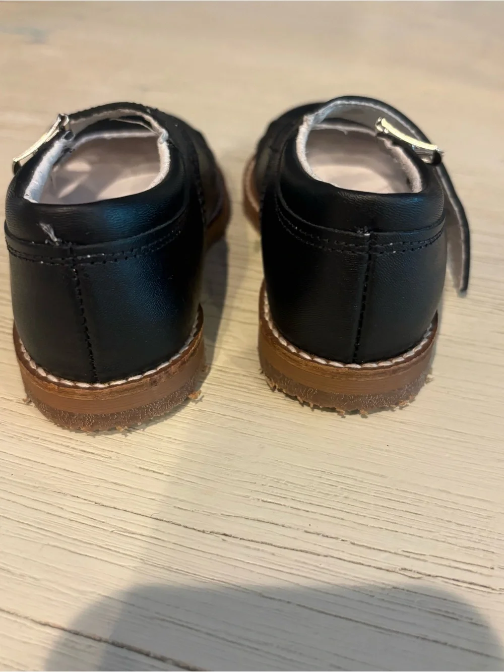 Girls Black Mary Jane Dress Shoes with Buckle Strap